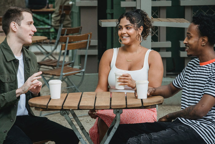 People having coffee